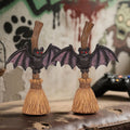 Broomstick-shaped Bat Holiday Ornament - black - image 0