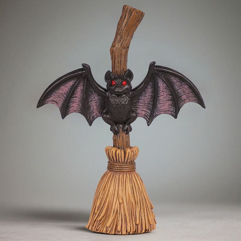 Broomstick-shaped Bat Holiday Ornament - image 4