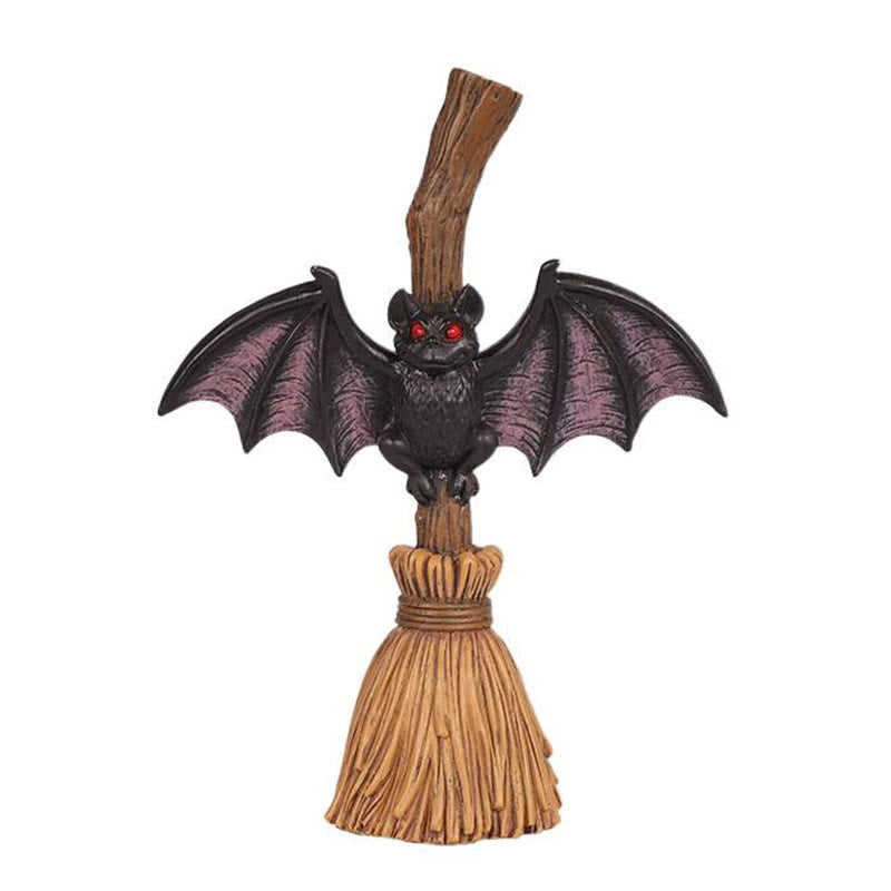 Broomstick-shaped Bat Holiday Ornament - image 1