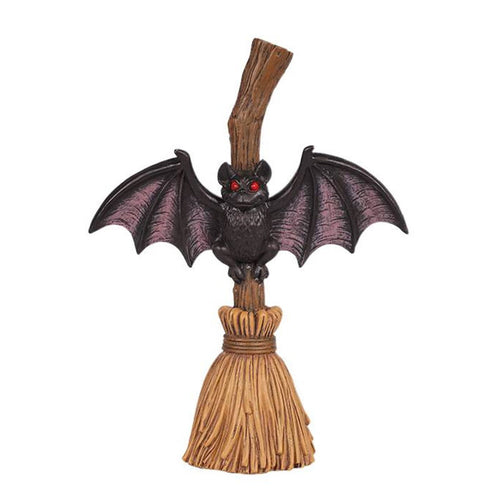 Broomstick-shaped Bat Holiday Ornament - image 1