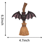 Broomstick-shaped Bat Holiday Ornament - image 7