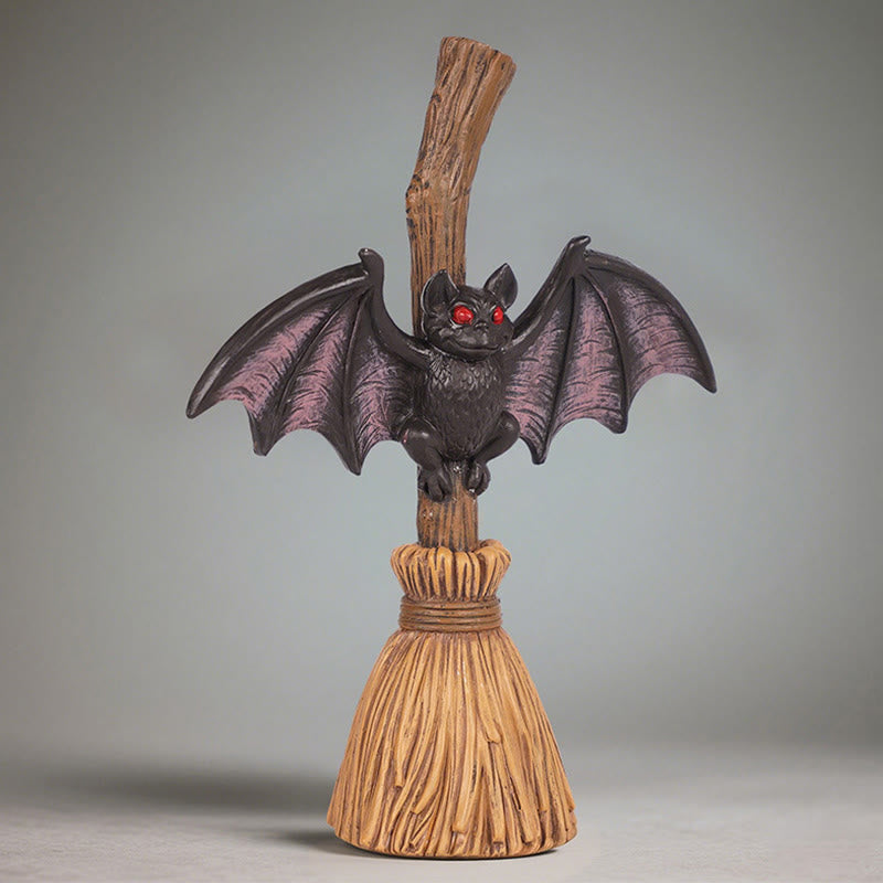 Broomstick-shaped Bat Holiday Ornament - image 6