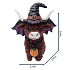 Halloween Cow Ornament With Wizard Hat - image 4