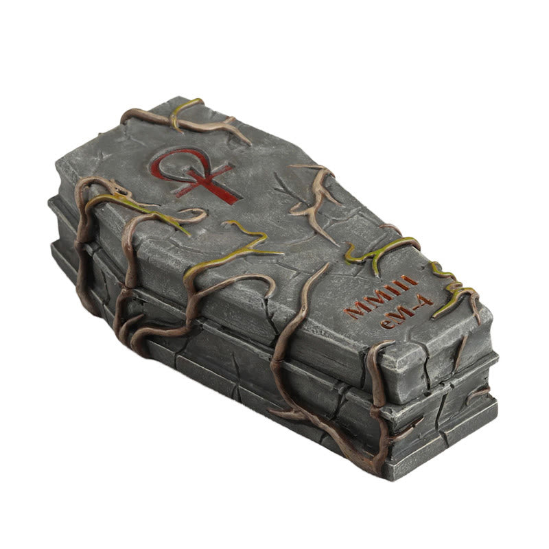 Halloween Coffin Ornament With Vine Design - image 1