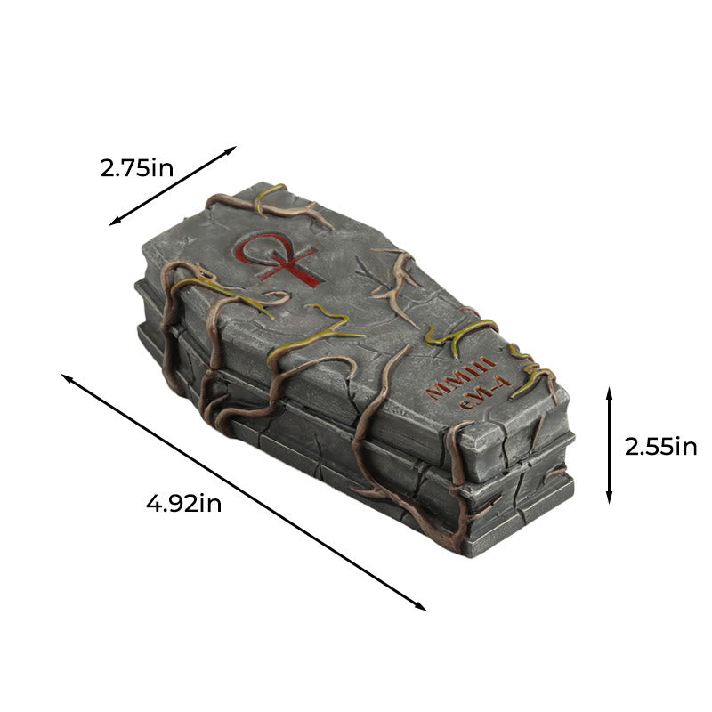 Halloween Coffin Ornament With Vine Design - image 7