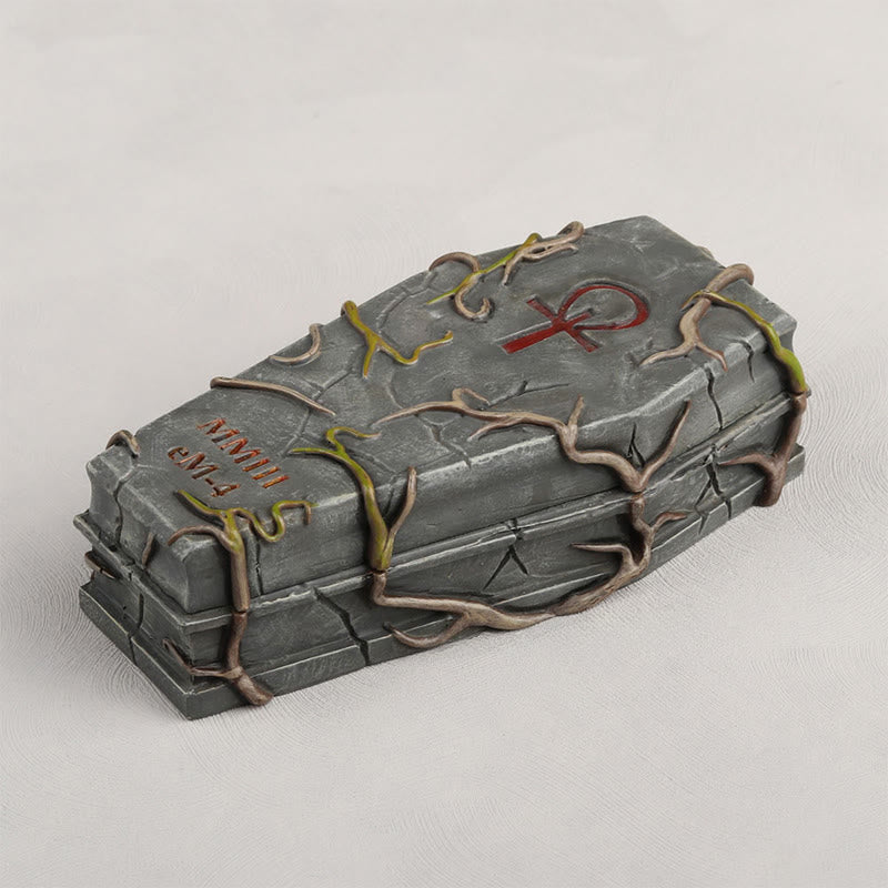 Halloween Coffin Ornament With Vine Design - image 6