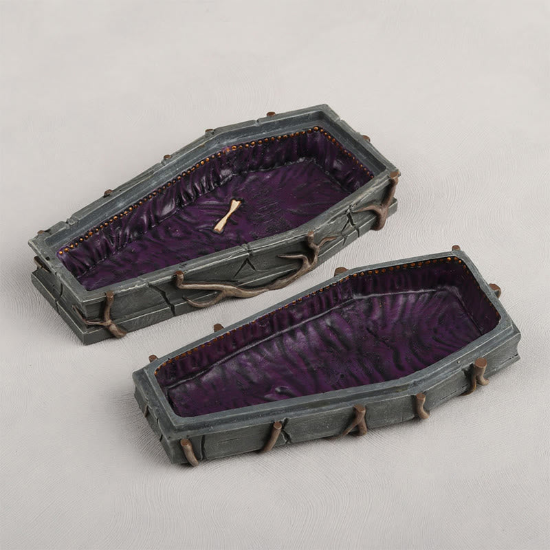 Halloween Coffin Ornament With Vine Design - image 4