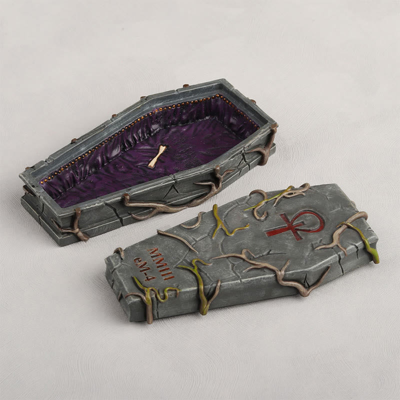 Halloween Coffin Ornament With Vine Design - image 3