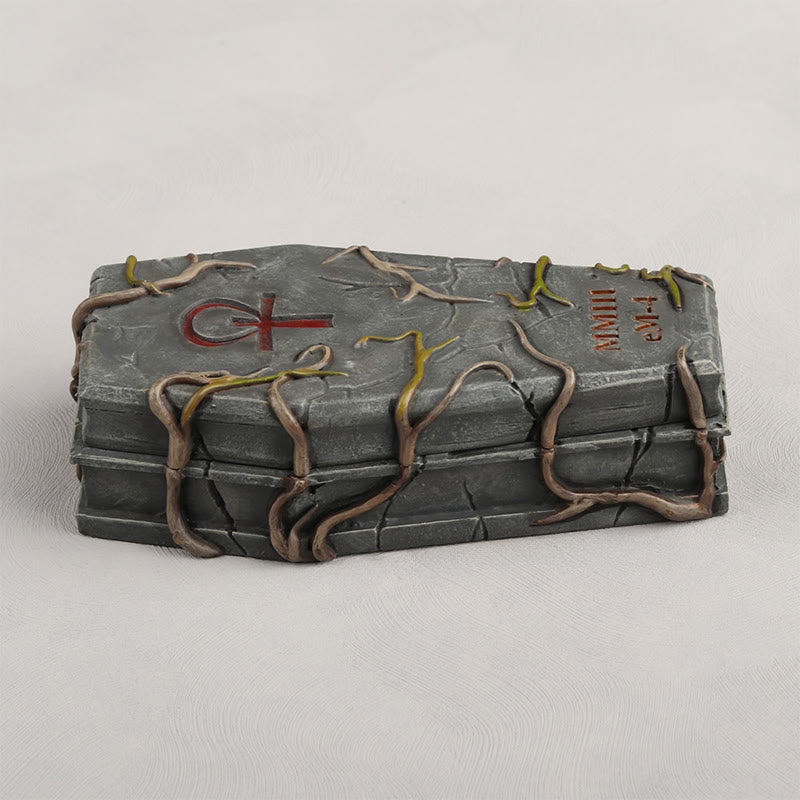 Halloween Coffin Ornament With Vine Design - image 4