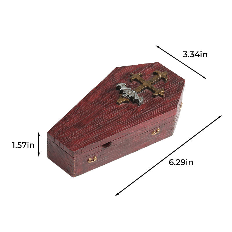 Burgundy Openable Coffin Ornament - image 5