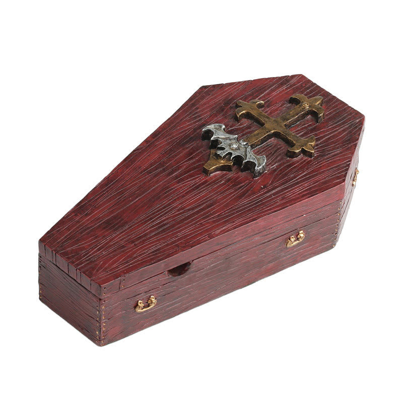 Burgundy Openable Coffin Ornament - image 1