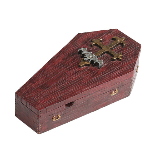 Burgundy Openable Coffin Ornament - image 1