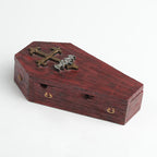 Burgundy Openable Coffin Ornament - image 3