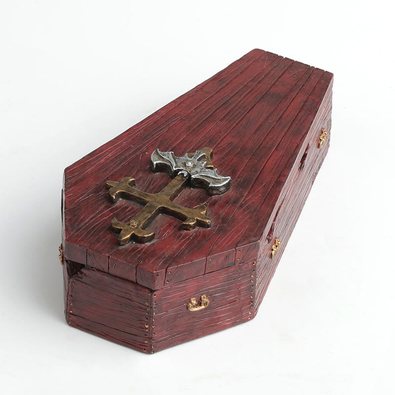 Burgundy Openable Coffin Ornament - image 4