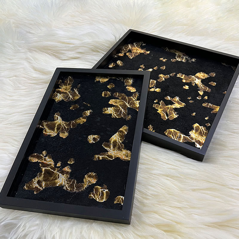 Black And Gold Horsehair Decorative Tray - image 3