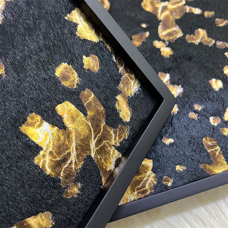 Black And Gold Horsehair Decorative Tray - image 7