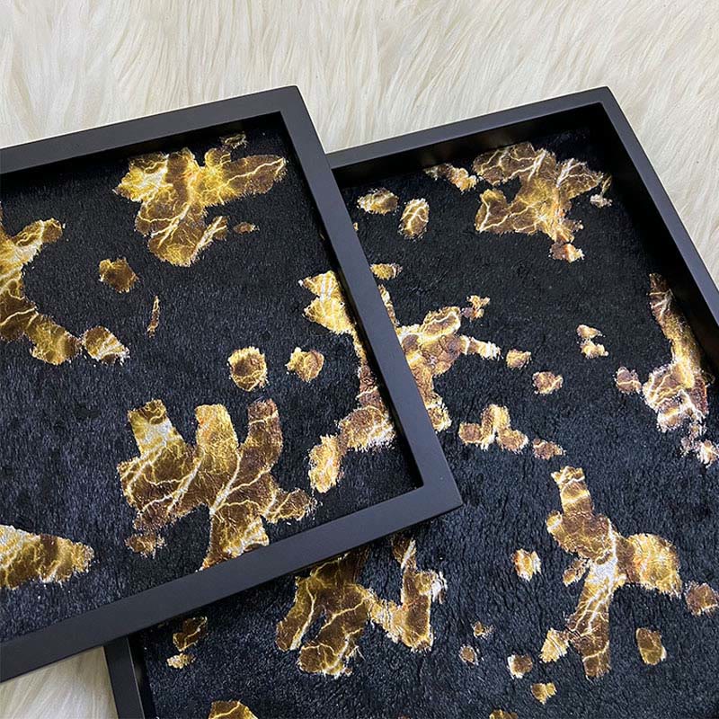Black And Gold Horsehair Decorative Tray - image 5