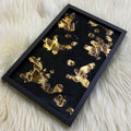 Black And Gold Horsehair Decorative Tray - black - image 1