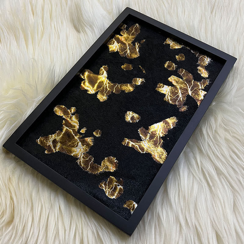 Black And Gold Horsehair Decorative Tray - black - image 1