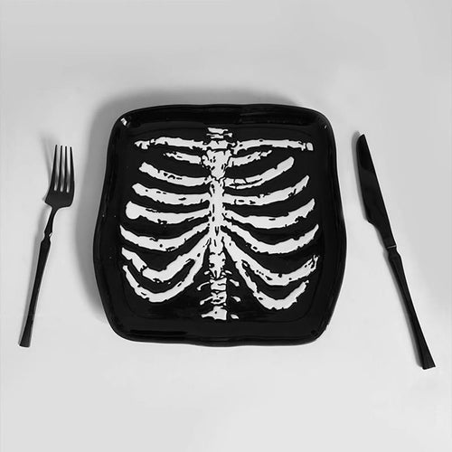 Black And White Skull Storage Tray - black - image 0