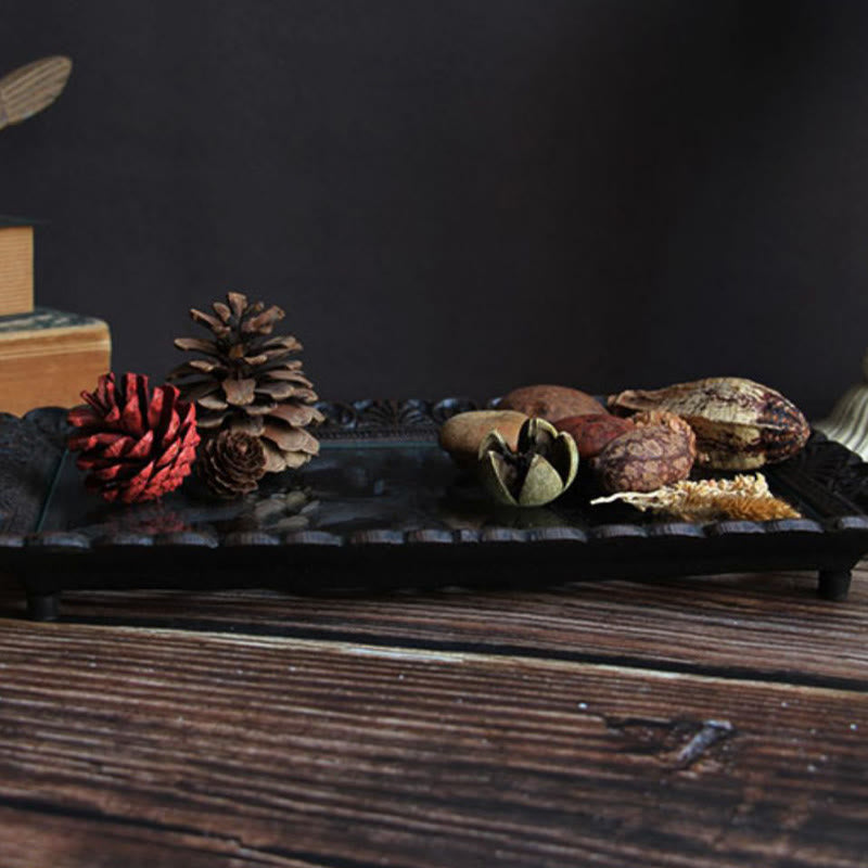 Lace Metal Tray With Glass Top - image 9