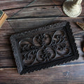 Lace Metal Tray With Glass Top - brown - image 1