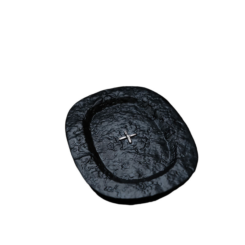 Black Silver-plated Ceramic Tray - image 1