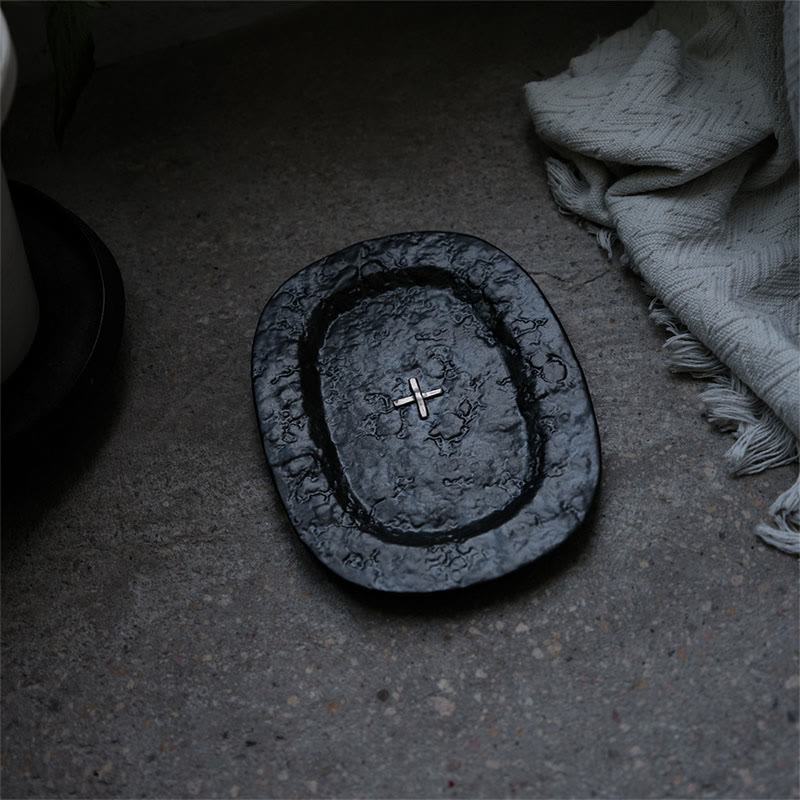 Black Silver-plated Ceramic Tray - image 2