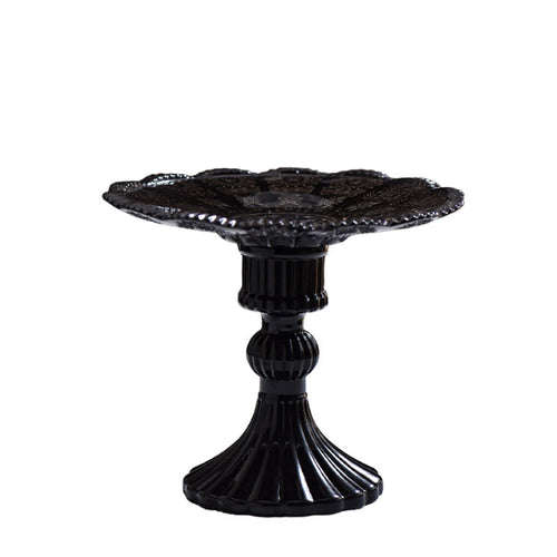 Castle-inspired Black Glass Tray With Tall Base - image 1