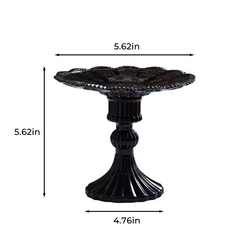 Castle-inspired Black Glass Tray With Tall Base - image 8