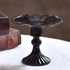 Castle-inspired Black Glass Tray With Tall Base - image 2