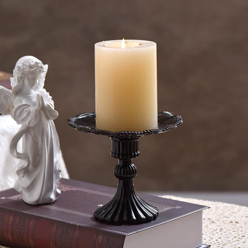 Castle-inspired Black Glass Tray With Tall Base - image 4