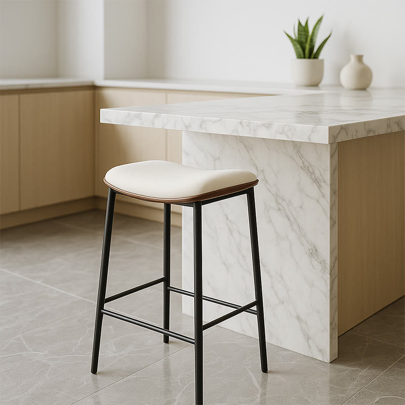 Leather Bar Stool With Footrest - image 3