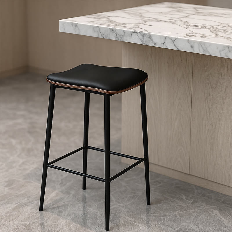 Leather Bar Stool With Footrest - image 5