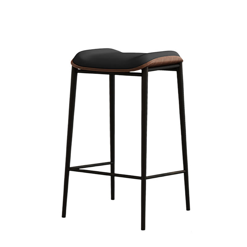 Leather Bar Stool With Footrest - image 1