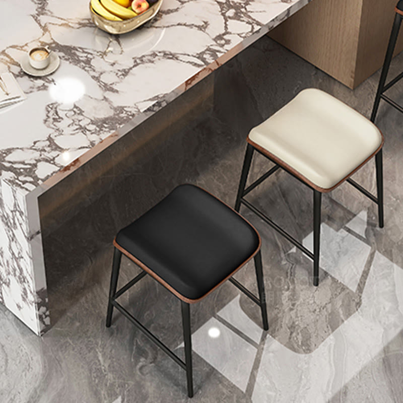 Leather Bar Stool With Footrest - image 0