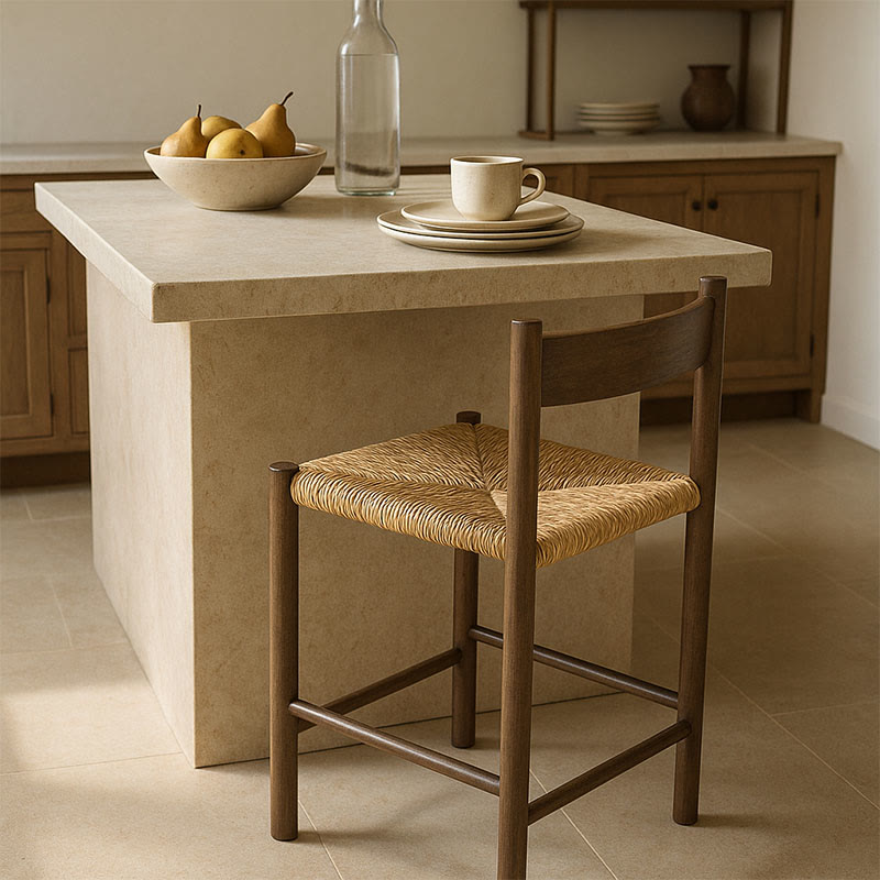 Wicker Bar Stool With Backrest - image 3