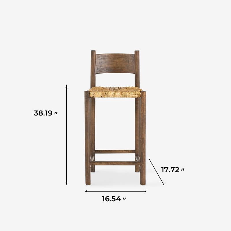 Wicker Bar Stool With Backrest - image 8