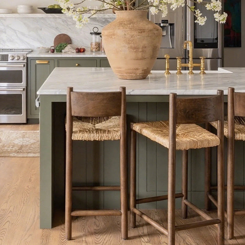 Wicker Bar Stool With Backrest - image 4