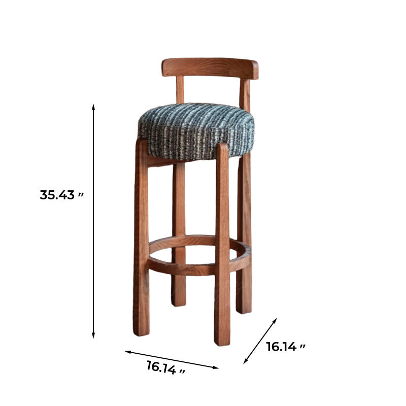 Vintage Round Cushion Bar Stool - image 9