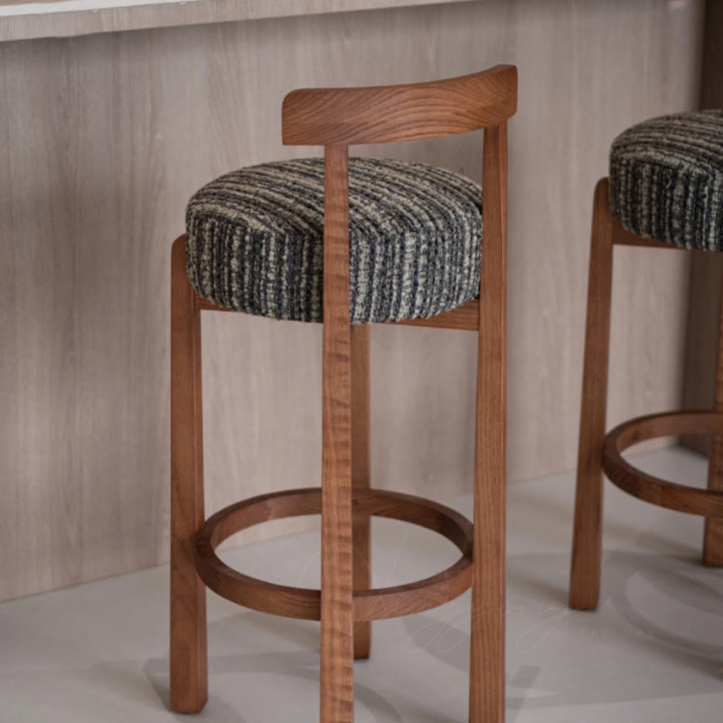 Vintage Round Cushion Bar Stool - image 4