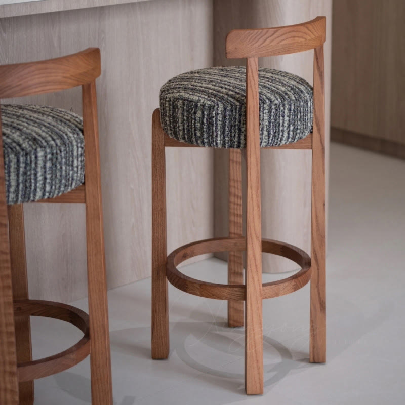 Vintage Round Cushion Bar Stool - image 6