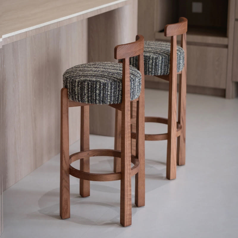 Vintage Round Cushion Bar Stool - image 3