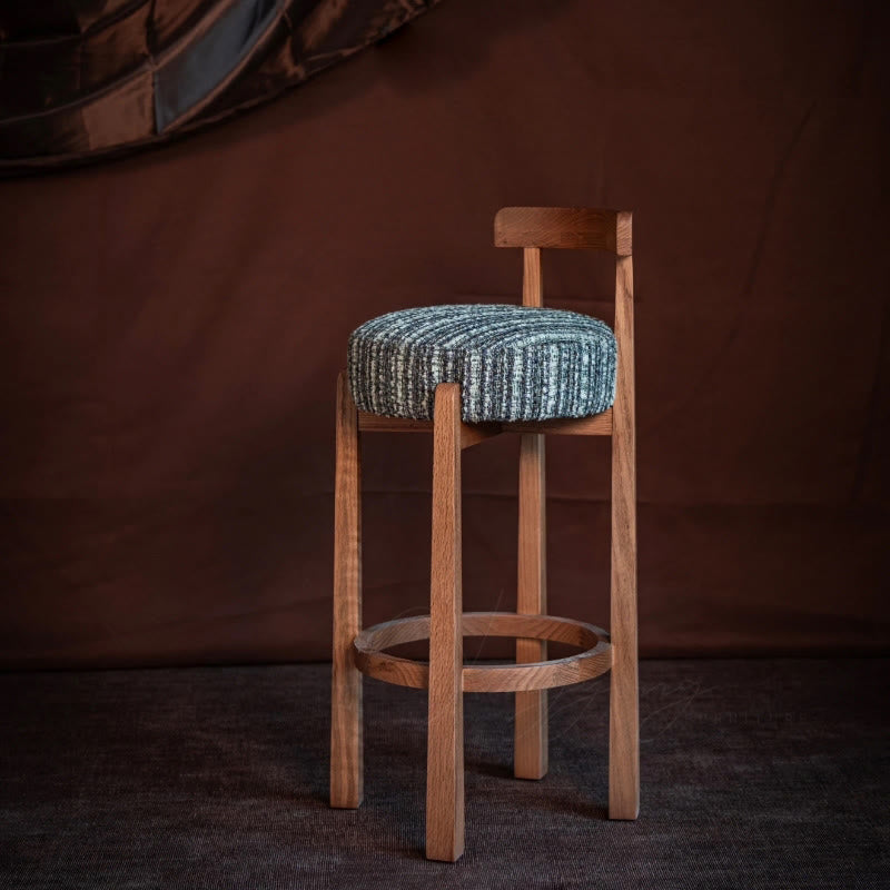 Vintage Round Cushion Bar Stool - image 2