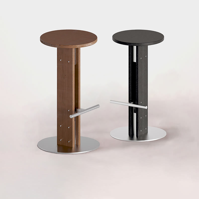 Round Minimalist Wooden Bar Stool - image 2