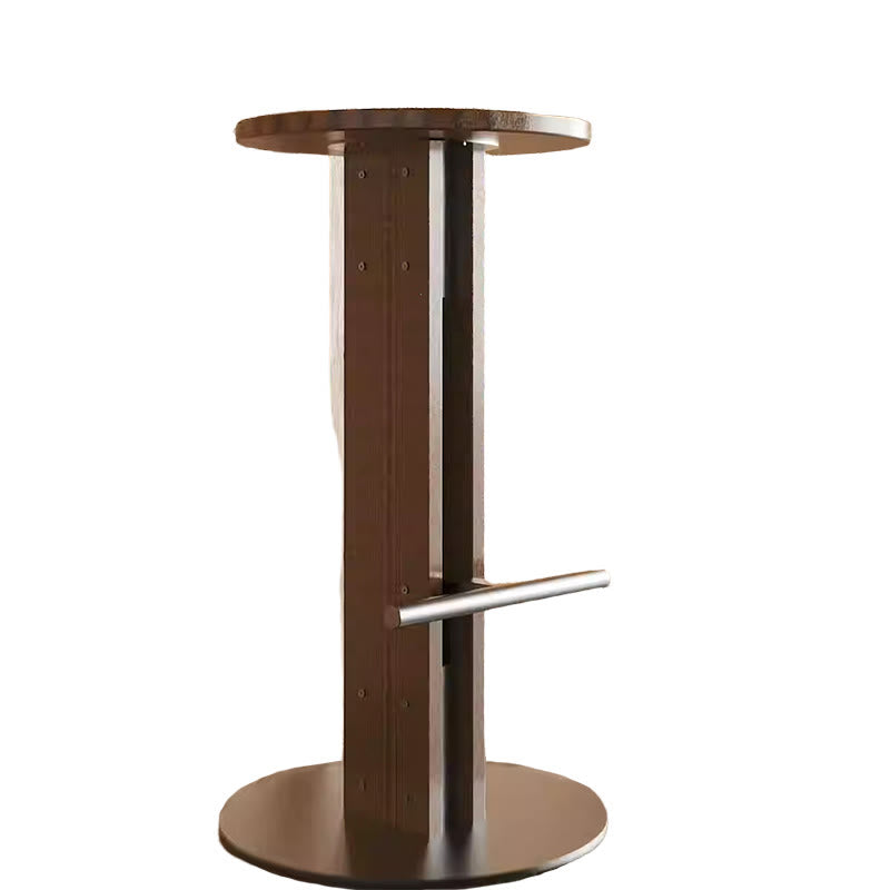 Round Minimalist Wooden Bar Stool - image 1