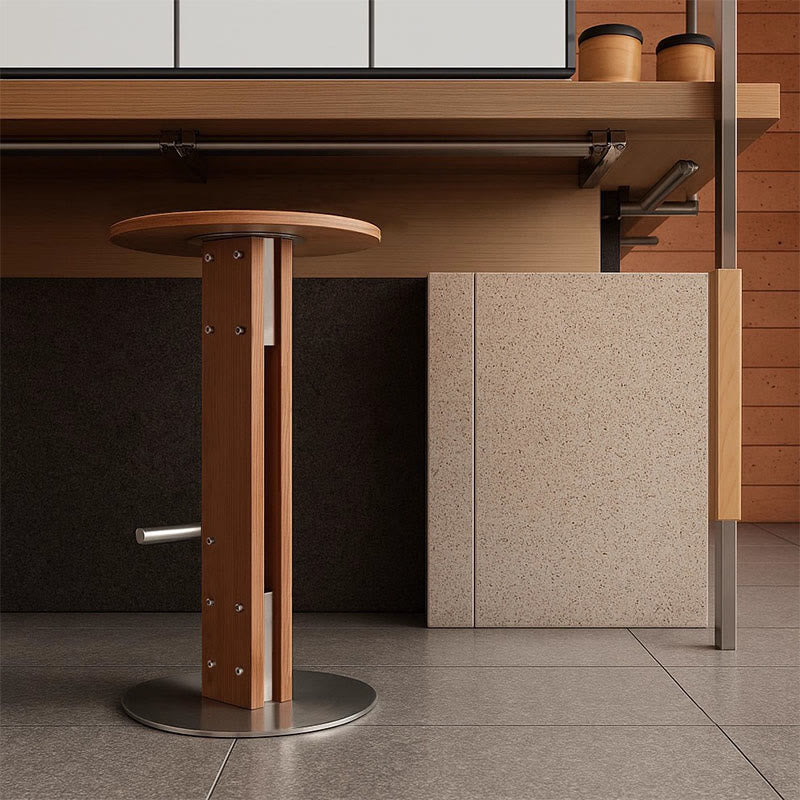 Round Minimalist Wooden Bar Stool - image 6