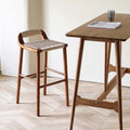 Kraft Paper Rope Woven Bar Stool - Walnut - image 0