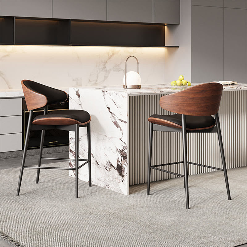 Leather Upholstered Cushioned Bar Stool - image 3