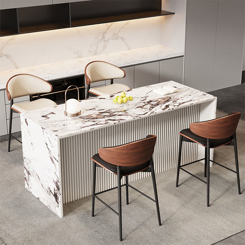 Leather Upholstered Cushioned Bar Stool - image 4